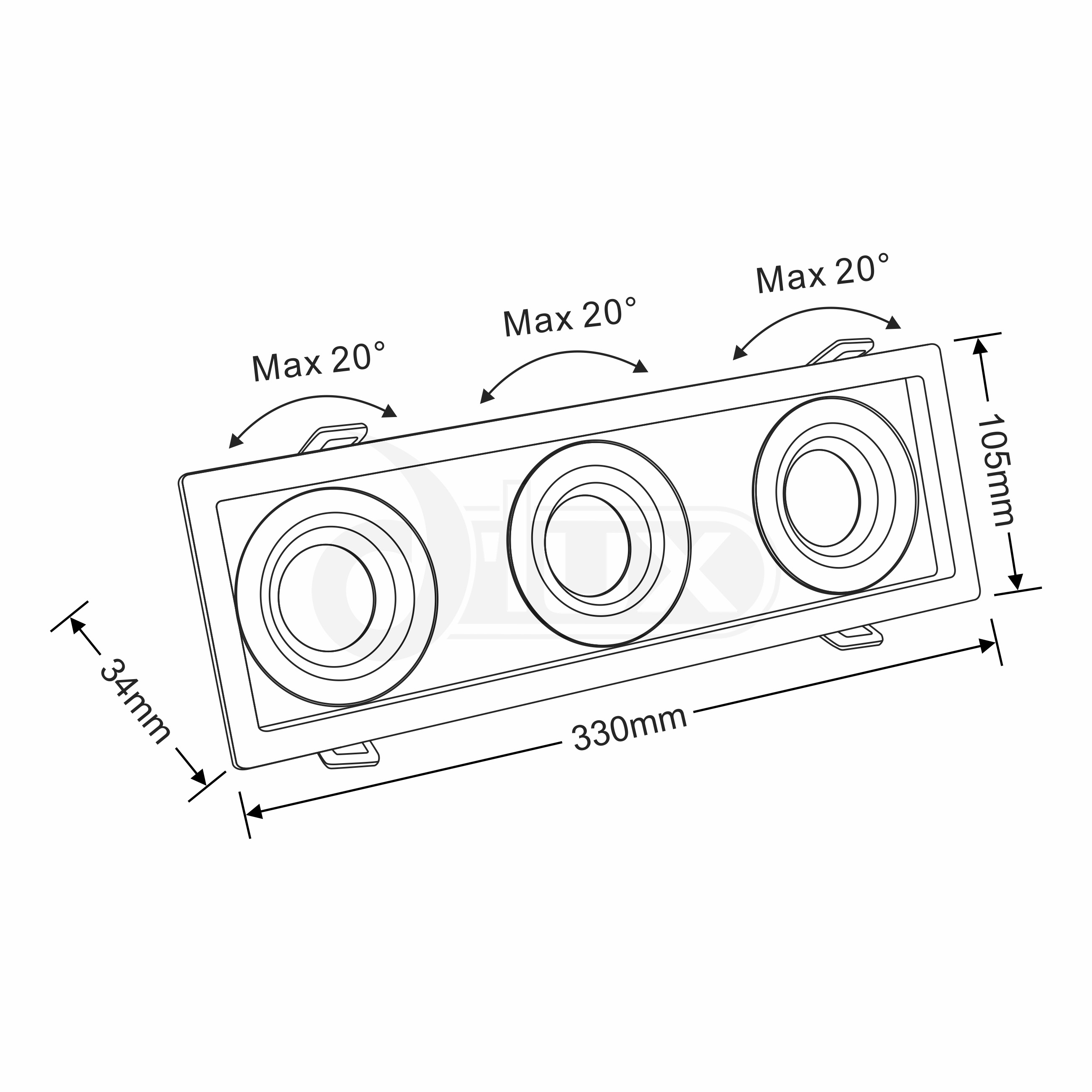BUZZ 12-3 Recessed Ceiling Luminaires Dlux Multi-Head Recess Ceiling